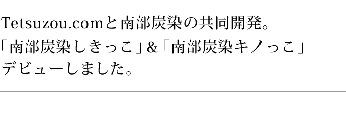 Tetsuzou.comと南部炭染の共同開発